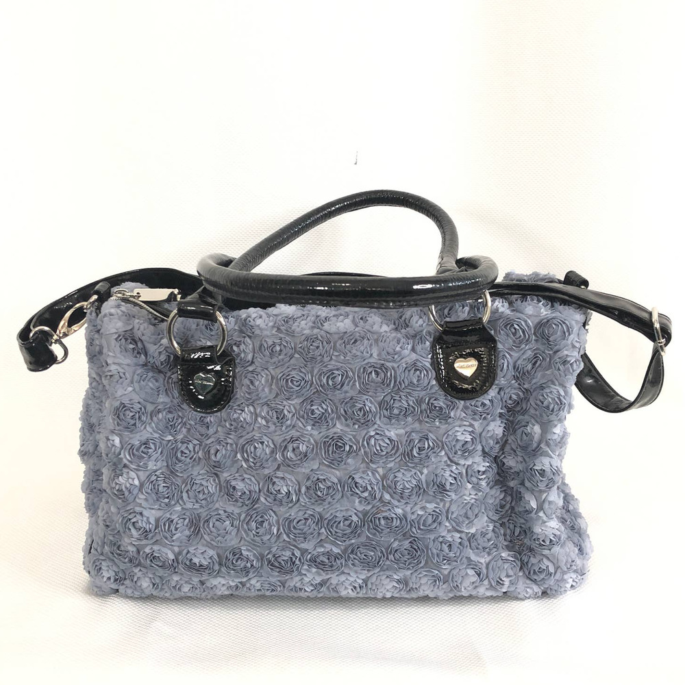 HOLD Betsey Johnson Lavender/Grey Rose Medium Bag - Picture 2 of 12